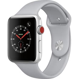 Apple Watch (Series 3) September 2017 - Cellular - 42 mm - Aluminium Silver - Sport Band Fog