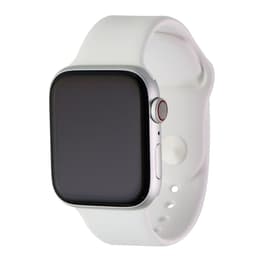 Apple Watch (Series 4) - Cellular - 44 mm - Aluminium Silver - Sport Band White