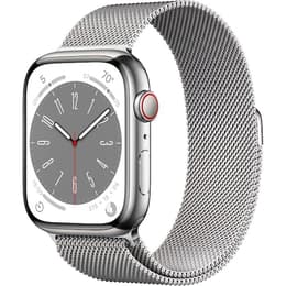 Apple Watch (Series 8) September 2022 41 mm - Stainless steel Silver - Sport band Silver