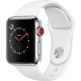 Apple Watch (Series 3) - Wifi Only - 38 mm - Stainless steel Silver - Sport band White