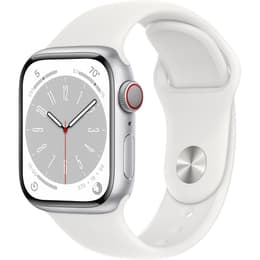 Apple Watch (Series 8) September 2022 - Cellular - 41 mm - Aluminium Silver - Sport band Silver