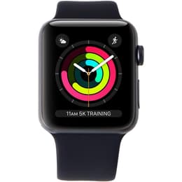 Apple Watch (Series 3) September 2017 - Cellular - 42 mm - Aluminium Space Gray - Sport Band Black