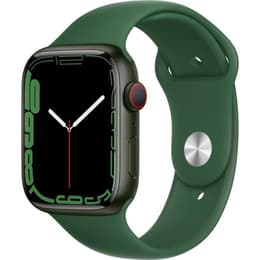 Apple Watch (Series 7) October 2021 - Cellular - 45 mm - Aluminium Black - Sport band Green