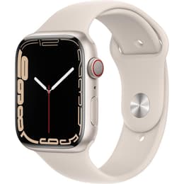 Apple Watch (Series 7) October 2021 - Cellular - 45 mm - Aluminium Silver - Sport band Gray