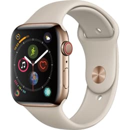 Apple Watch (Series 4) - Cellular - 44 mm - Stainless steel Gold - Sport band Beige