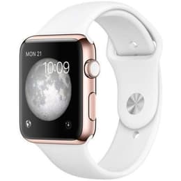 Apple Watch (Series 2) September 2016 - Wifi Only - 38 mm - Aluminium Rose Gold - Sport Band White