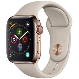 Apple Watch (Series 4) September 2018 - Cellular - 40 mm - Stainless steel Gold - Sport band Gray