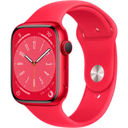 Apple Watch (Series 8) September 2022 - Cellular - 45 mm - Stainless steel Red - Sport band Red