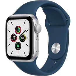 Apple Watch (Series SE) September 2020 - Wifi Only - 44 mm - Aluminium Silver - Sport band Blue