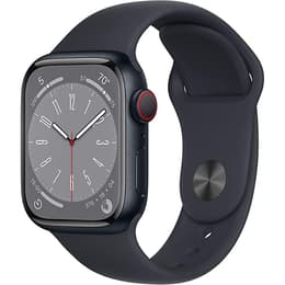 Apple Watch (Series 8) September 2022 - Cellular - 41 mm - Stainless steel Graphite - Sport band Black