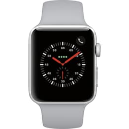 Apple Watch (Series 3) September 2017 - Cellular - 42 mm - Aluminium Silver - Sport Band Fog