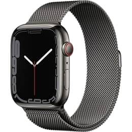 Apple Watch (Series 7) October 2021 - Cellular - 41 mm - Stainless steel Graphite - Milanese loop Graphite