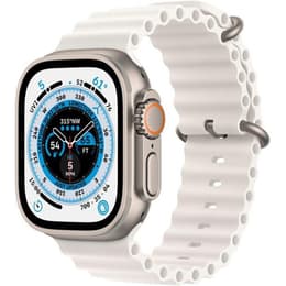 Apple Watch (Ultra) September 2022 - Cellular - 49 mm - Titanium Gray - Sport loop White