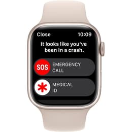 Apple Watch (Series 8) September 2022 - Cellular - 45 mm - Aluminium Beige - Sport band Beige
