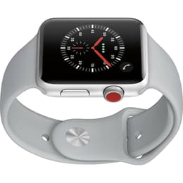 Apple Watch (Series 3) September 2017 - Cellular - 42 mm - Aluminium Silver - Sport Band Fog