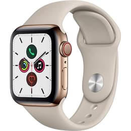 Apple Watch (Series 5) - Cellular - 40 mm - Stainless steel Gold - Sport band Beige