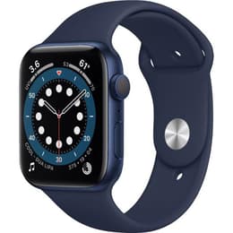 Apple Watch (Series 6) September 2020 - Wifi Only - 44 mm - Aluminium Blue - Sport Band Deep Navy
