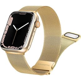 Apple Watch (Series 7) October 2021 - Cellular - 45 mm - Stainless steel Gold - Milanese loop Gold