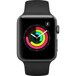 Apple Watch (Series 3) September 2017 - Wifi Only - 42 mm - Aluminium Gray - Sport band Black