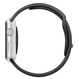Apple Watch (Series 3) September 2017 - Wifi Only - 38 mm - Aluminium Silver - Sport Band Black