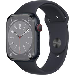 Apple Watch (Series 8) September 2020 - Cellular - 45 mm - Aluminium Black - Sport band Black