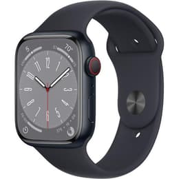 Apple Watch (Series 8) September 2022 - Cellular - 41 mm - Aluminium Midnight - Sport loop Black