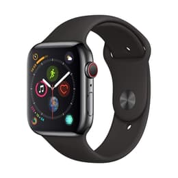 Apple Watch (Series 4) September 2018 - Cellular - 44 mm - Stainless steel Space Gray - Sport band Black