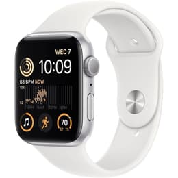 Apple Watch (Series SE) September 2020 - Cellular - 44 - Aluminium Silver - Sport band White