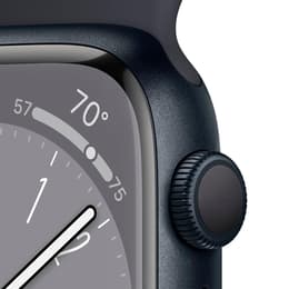 Apple Watch (Series 8) September 2021 - Wifi Only - 41 mm - Aluminium Midnight - Sport band Black