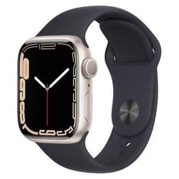Apple Watch (Series 7) October 2021 - Wifi Only - 41 mm - Aluminium Starlight - Sport band Black