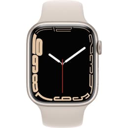 Apple Watch (Series 7) October 2021 - Wifi Only - 45 mm - Aluminium Starlight - Sport band Starlight