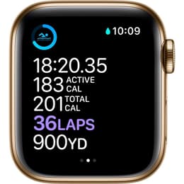 Apple Watch (Series 6) September 2020 - Cellular - 40 mm - Stainless steel Gold - Sport band Gray