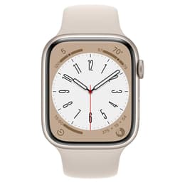 Apple Watch (Series 8) September 2022 - Wifi Only - 45 mm - Aluminium Starlight - Sport band Starlight