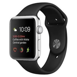 Apple Watch (Series 2) September 2016 - Wifi Only - 42 mm - Aluminium Silver - Sport Band Black