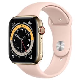 Apple Watch (Series 5) September 2019 - Cellular - 40 mm - Stainless steel Gold - Sport Band Pink Sand