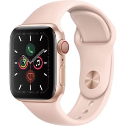 Apple Watch (Series 5) September 2019 - Cellular - 44 mm - Aluminium Gold - Sand Sport Band Pink Sand