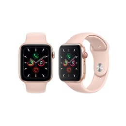 Apple Watch (Series 5) September 2019 - Cellular - 44 mm - Aluminium Gold - Sand Sport Band Pink Sand