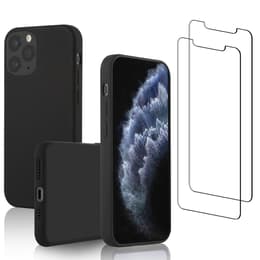 iPhone 11 Pro Max case and 2 protective screens - Silicone - Black