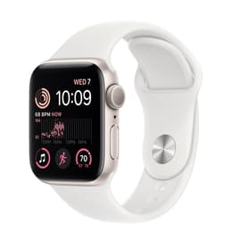 Apple Watch (Series 7) October 2021 - Cellular - 41 mm - Aluminium Starlight - Sport band White