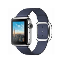 Apple Watch (Series 2) 2016 - Wifi Only - 38 mm - Stainless steel Silver - Sport Band Midnight Blue