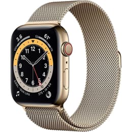 Apple Watch (Series 6) October 2020 - Cellular - 44 mm - Stainless steel Gold - Milanese loop Gold
