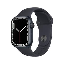 Apple Watch (Series 7) October 2021 - Cellular - 41 - Aluminium Midnight - Sport band Black