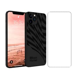 Back Market Case iPhone 11 Pro and protective screen - Natural material - Black Wave