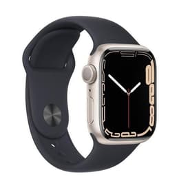 Apple Watch Series 7 (2021) GPS 41 mm - Aluminium Starlight - Sport band Black