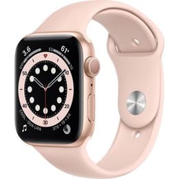 Apple Watch (Series 6) September 2020 - Wifi Only - 44 mm - Aluminium Gold - Sport band Pink sand