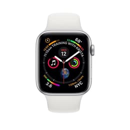 Apple Watch (Series 4) September 2018 - Cellular - 44 mm - Stainless steel Silver - Sport band White