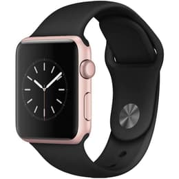 Apple Watch (Series 4) September 2018 - Cellular - 44 mm - Aluminium Rose Gold - Black Sport Band Black