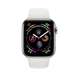 Apple Watch (Series 4) September 2018 - Cellular - 44 mm - Stainless steel Silver - Sport White
