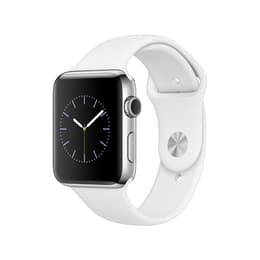 Apple Watch (Series 2) December 2016 - Wifi Only - 42 mm - Stainless steel Silver - Sport Band White