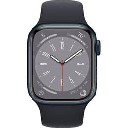 Apple Watch (Series 8) September 2022 - Cellular - 41 - Stainless steel Graphite - Sport band Black
